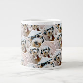 Grande Tasse 4 Photo Collage - motif hexagone funky (Devant)
