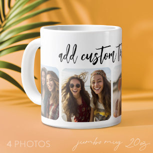 Grande Tasse 4 photos en collage avec un script bounce tendance