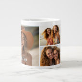 Grande Tasse 5 Photo Collage - Mod Minimal avec texte de script (Devant)