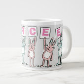 Grande Tasse 6 Nom Lettre Avec Lapins Amusants (Devant droit)