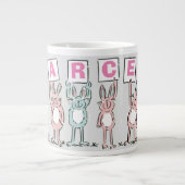 Grande Tasse 6 Nom Lettre Avec Lapins Amusants (Devant)