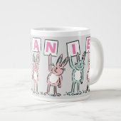 Grande Tasse 7 Nom de lettre avec lapins (Devant droit)