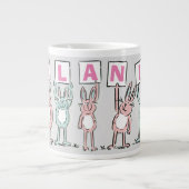 Grande Tasse 7 Nom de lettre avec lapins (Devant)