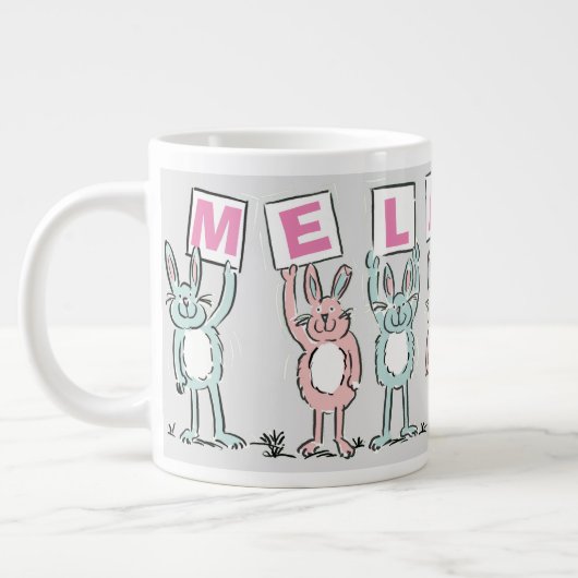 Grande Tasse 7 Nom de lettre avec lapins (Gauche)