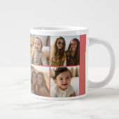 Grande Tasse 8 photo Collage minimaliste - Rose et grille blanc (Droite)