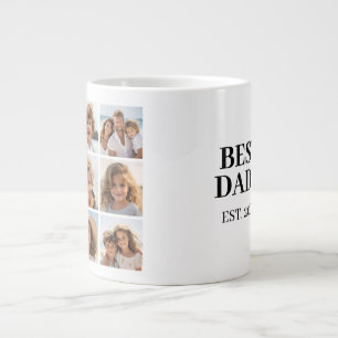 Grande Tasse 9 Collage photo avec Meilleur Papa et Année