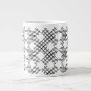Grande Tasse à damiers patchs motif noir et blanc