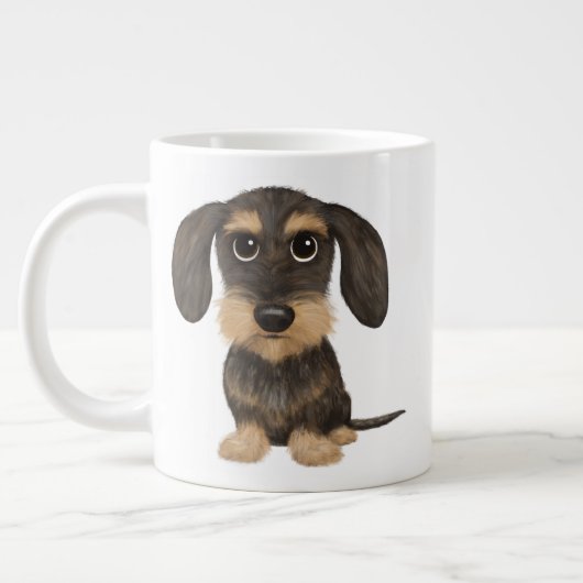 Grande Tasse À poils durs Dachshund | Teckel de chien de carica (Gauche)