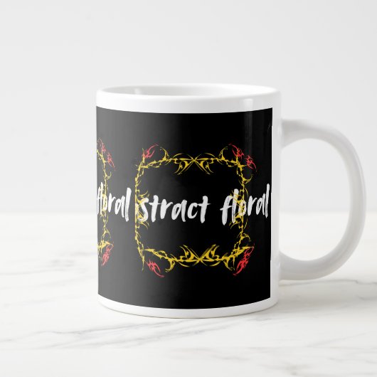 Grande Tasse Abstract Floral Art Design | Modern Flower  (Droite)