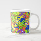 Grande Tasse Abstract Neon Doodle Maze Pattern (Droite)