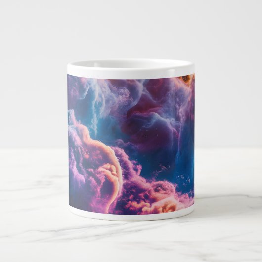 Grande Tasse Abstract Space Nebula Art - Colorful Cosmic (Devant)