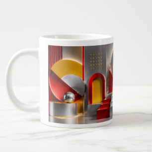 Grande Tasse Abstraction Géométrique Vibrante Sphères Métalliqu