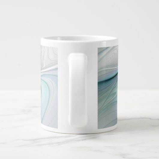 Grande Tasse Abstrait Bleu Vert Papillon Imaginaire Fractal Art (Dos)