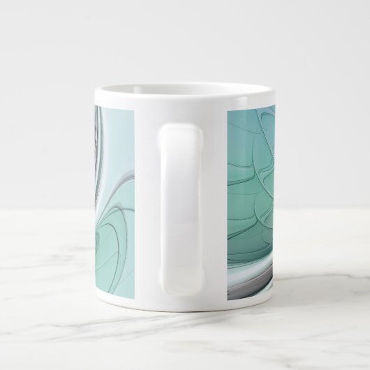 Grande Tasse Abstrait De Bleu, Art Fractal Moderne (Dos)
