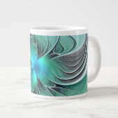 Grande Tasse Abstrait De Bleu, Art Fractal Moderne (Devant droit)