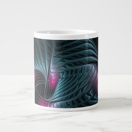 Grande Tasse Abstrait Imaginaire coloré fractal (Devant)