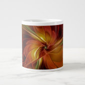Grande Tasse Abstrait Rouge Orange Brown Vert Fractal Art Flowe (Devant)