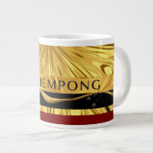 Grande Tasse Achempong Designer Drinkware: Crimson & Gold Opule (Devant droit)