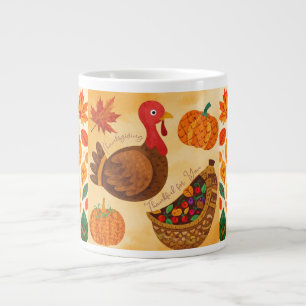 Grande Tasse Action de grâce, Dinde Vintage,Merci pour Vous