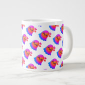 Grande Tasse Adorable Neon Kawaii Ghost avec Gradient et (Devant droit)