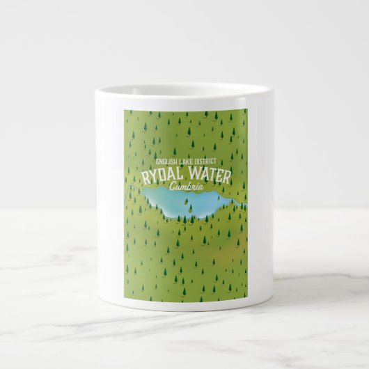 Grande Tasse Affiche de carte de Rydal Water Cumbria (Devant)