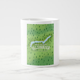 Grande Tasse Affiche de carte de voyage du lac Ullswater distri