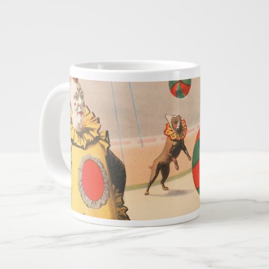 Grande Tasse Affiche De Cirque Montrant Des Clowns Avec Des Chi (Devant gauche)