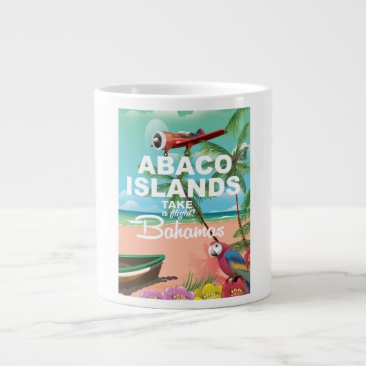 Grande Tasse Affiche de vacances des îles Abaco (Devant)