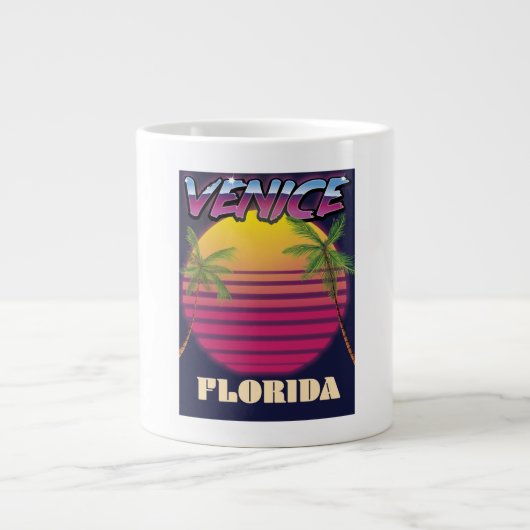 Grande Tasse Affiche de vacances rétro à Venice Floride (Devant)
