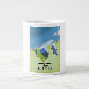 Grande Tasse Affiche de voyage carte de Brunei