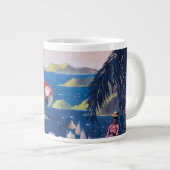 Grande Tasse Affiche De Voyage D'Avion De Mer Survolant Les Car (Devant droit)