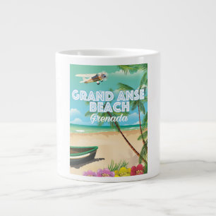 Grande Tasse Affiche de voyage de la plage de Grand Anse à Gren