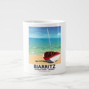 Grande Tasse Affiche de voyage de plage Biarritz France