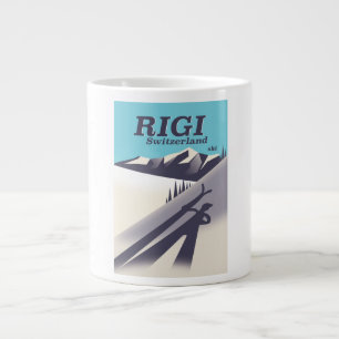 Grande Tasse Affiche de voyage de ski Rigi Suisse