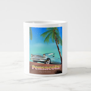 Grande Tasse Affiche de voyage de style vintage Pensacola, Flor