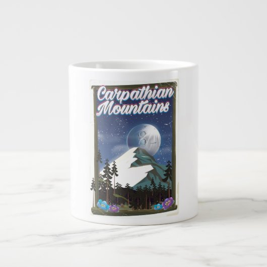 Grande Tasse Affiche de voyage des monts Carpates (Devant)