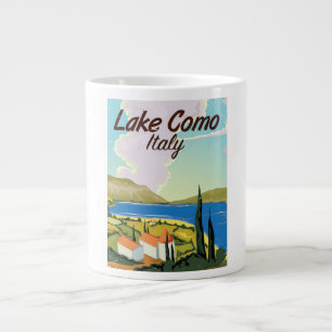 Grande Tasse Affiche de voyage du lac de Côme en Italie
