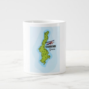 Grande Tasse Affiche de voyage illustrée de la carte grecque de