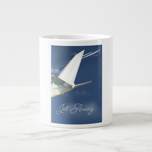 Grande Tasse Affiche de voyage Jet Away. (Devant)