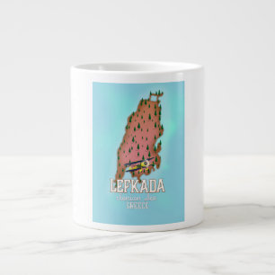 Grande Tasse Affiche de voyage Lefkada Grèce.