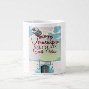 Grande Tasse Affiche de voyage Verneukpan Salt Flats Afrique du