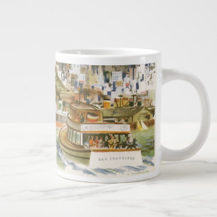 Grande Tasse Affiche de voyage vintage de la baie de San Franci