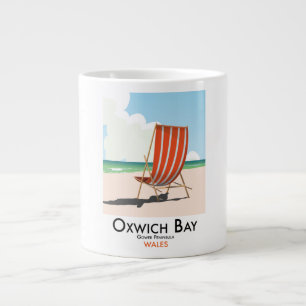 Grande Tasse Affiche de voyage vintage de la baie d'Oxwich péni