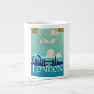 Grande Tasse Affiche de voyage vintage de Londres