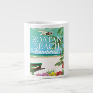 Grande Tasse Affiche de voyage vintage de Rotan Beach Honduras