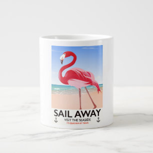 Grande Tasse Affiche de voyage vintage "Naviguer au loin"