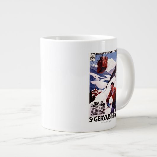 Grande Tasse Affiche du téléphérique de la SNCF (Devant droit)