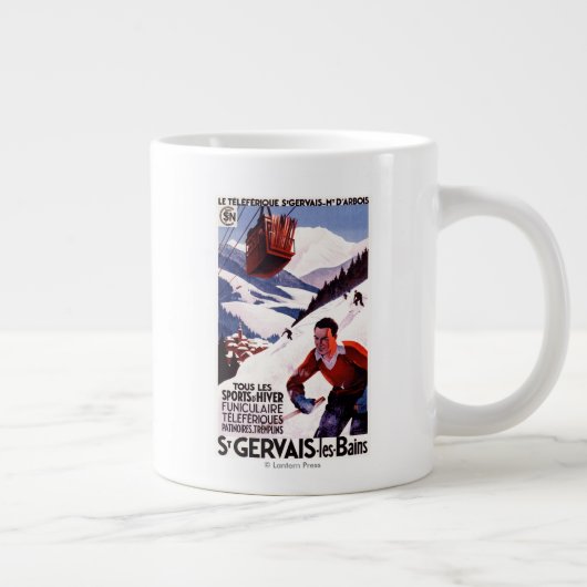 Grande Tasse Affiche du téléphérique de la SNCF (Droite)