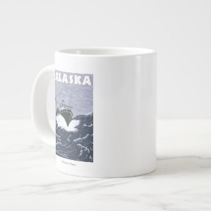 Grande Tasse Affiche du Vintage voyage nautique de l'Alaska
