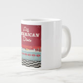 Grande Tasse Affiche Rétro Diner Américain (Devant droit)